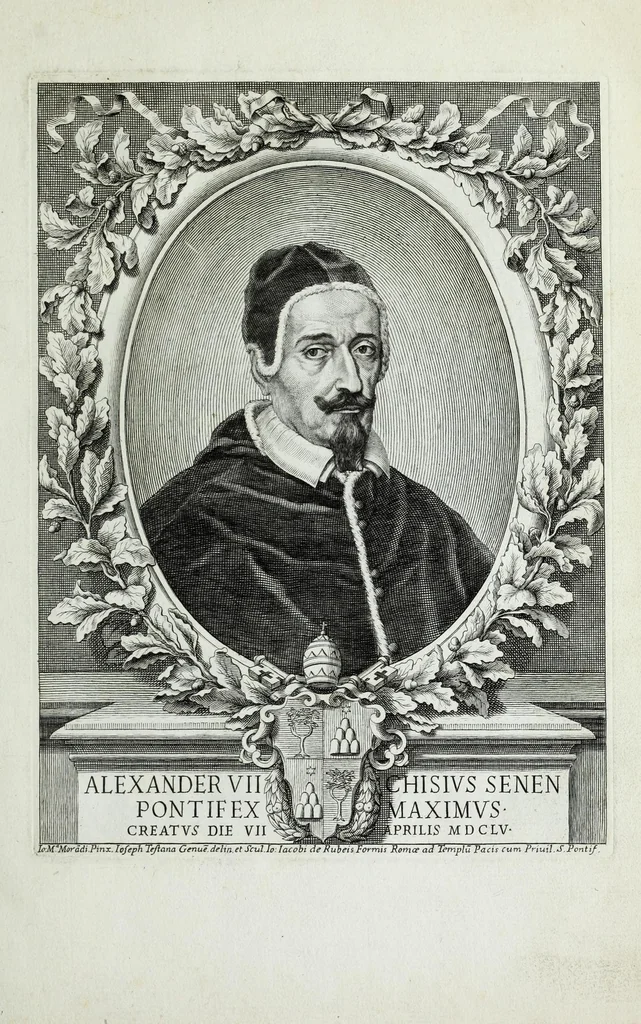 An illustration from Effigies, nomina et cognomina S.D.N. Alexandri papae VII et RR. DD. S.R.E. Cardd. nunc viuentium, 1660, leaf 7