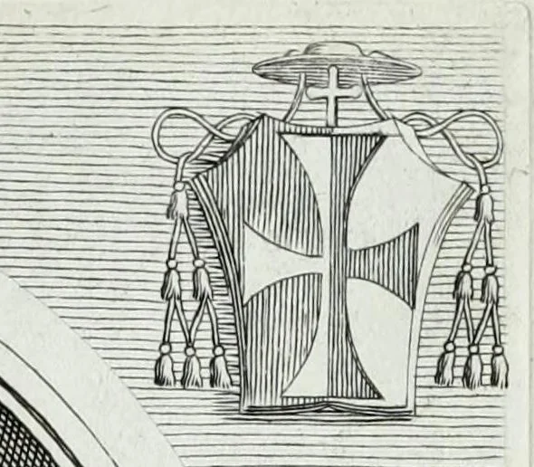 An illustration from Effigies, nomina et cognomina S.D.N. Alexandri papae VII et RR. DD. S.R.E. Cardd. nunc viuentium, 1660, leaf 87