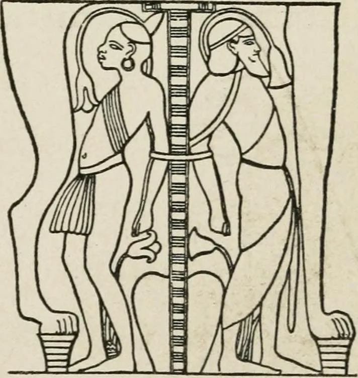 An illustration from Egyptian decorative art : a course of lectures delivered at the Royal Institution /by W.M. Flinders Petrie, 1920, leaf 100