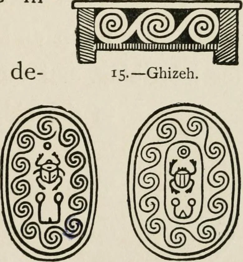 An illustration from Egyptian decorative art : a course of lectures delivered at the Royal Institution /by W.M. Flinders Petrie, 1920, leaf 36