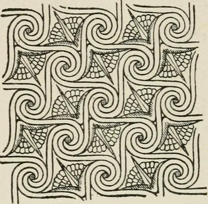 An illustration from Egyptian decorative art : a course of lectures delivered at the Royal Institution /by W.M. Flinders Petrie, 1920, leaf 54