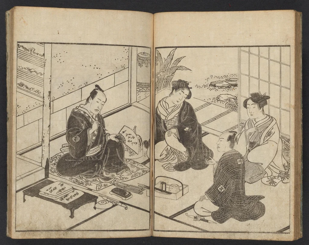 An illustration from Ehon yakusha natsu no fuji, 1780, leaf 15