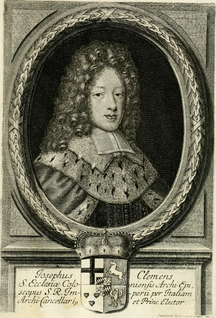 An illustration from Eigentliche Abbildungen Beeder Römm. Kayserl. wie auch der Röm. Königl. Majestäten und dann sämtlicher Herren Chur-Fuersten dess H. Röm Reichs ... Statt Augsburg im Jahr 1689 und 1690. Theils in eiger hoher person, Theils durch Dero Gevoll. mächtigte hochansehnliche herren Abgesandten erscheinen, 1689, leaf 18