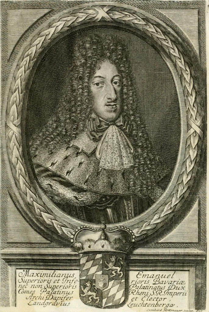 An illustration from Eigentliche Abbildungen Beeder Römm. Kayserl. wie auch der Röm. Königl. Majestäten und dann sämtlicher Herren Chur-Fuersten dess H. Röm Reichs ... Statt Augsburg im Jahr 1689 und 1690. Theils in eiger hoher person, Theils durch Dero Gevoll. mächtigte hochansehnliche herren Abgesandten erscheinen, 1689, leaf 20