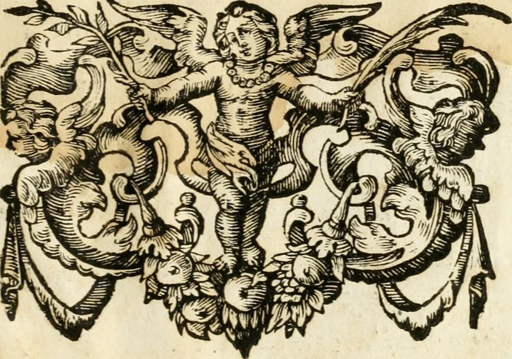 An illustration from Eigentliche Abbildungen Beeder Römm. Kayserl. wie auch der Röm. Königl. Majestäten und dann sämtlicher Herren Chur-Fuersten dess H. Röm Reichs ... Statt Augsburg im Jahr 1689 und 1690. Theils in eiger hoher person, Theils durch Dero Gevoll. mächtigte hochansehnliche herren Abgesandten erscheinen, 1689, leaf 222