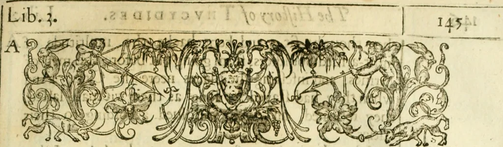 An illustration from Eight bookes of the Peloponnesian Warre, 1634, leaf 182