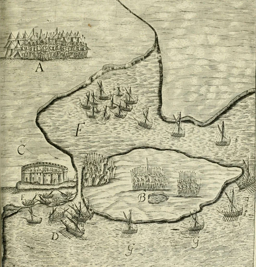 An illustration from Eight bookes of the Peloponnesian Warre, 1634, leaf 254