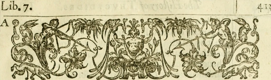 An illustration from Eight bookes of the Peloponnesian Warre, 1634, leaf 458