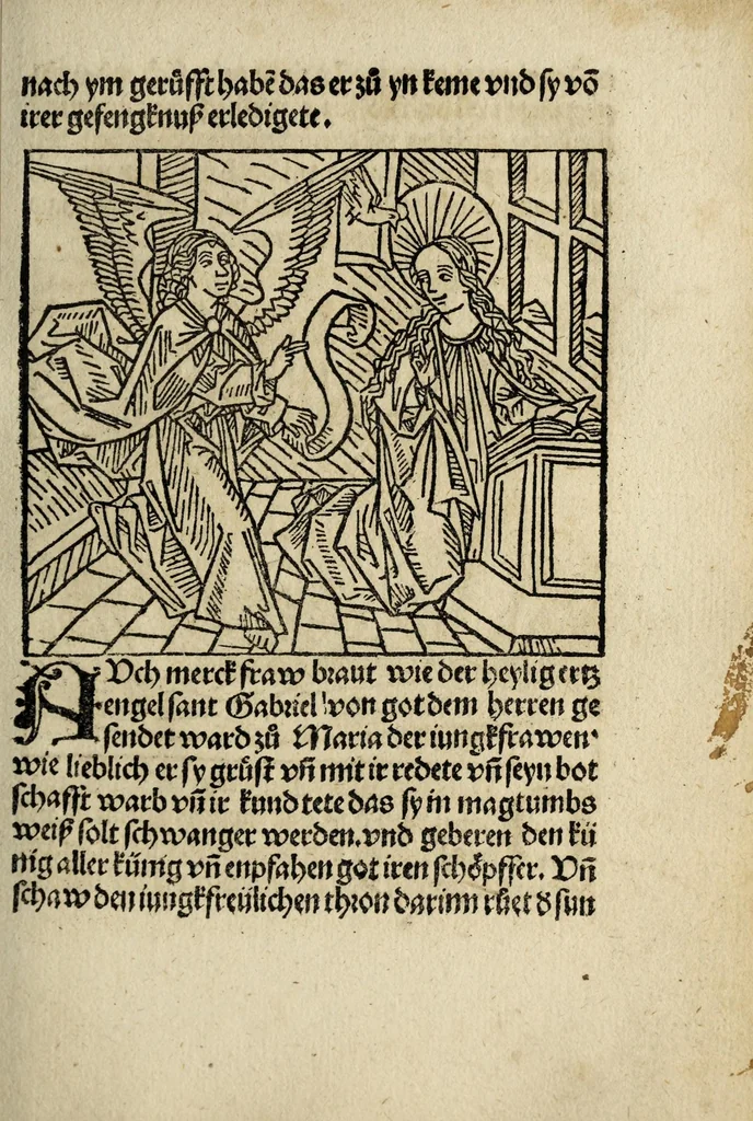 An illustration from Ein loblich büchlin von der Gmachelschafft so sich zwischen Got vn[d] der sele gar nuutzlich vnd fruchtperlichen zelessen ist, leaf 113