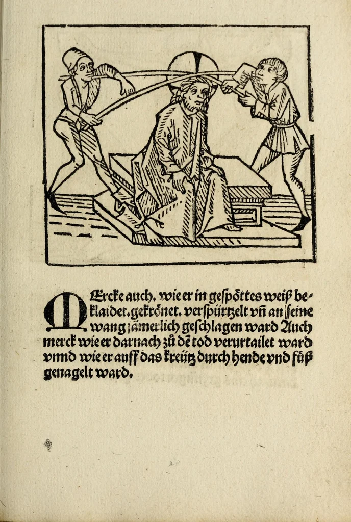 An illustration from Ein loblich büchlin von der Gmachelschafft so sich zwischen Got vn[d] der sele gar nuutzlich vnd fruchtperlichen zelessen ist, leaf 123