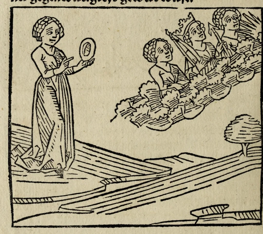 An illustration from Ein loblich büchlin von der Gmachelschafft so sich zwischen Got vn[d] der sele gar nuutzlich vnd fruchtperlichen zelessen ist, leaf 156