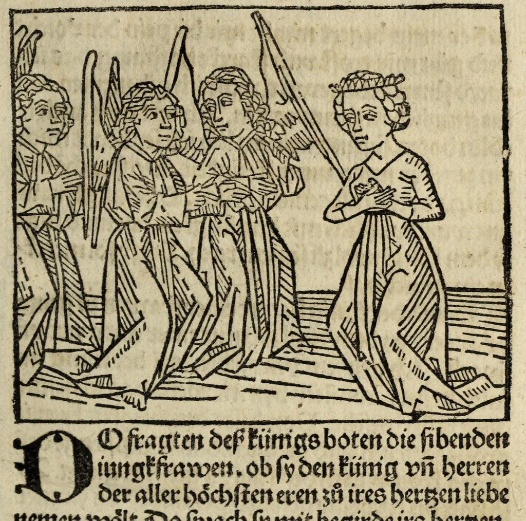 An illustration from Ein loblich büchlin von der Gmachelschafft so sich zwischen Got vn[d] der sele gar nuutzlich vnd fruchtperlichen zelessen ist, leaf 33