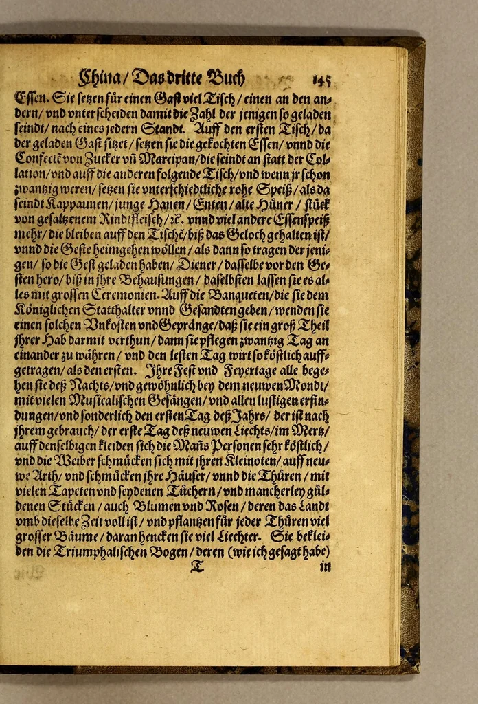 An illustration from Ein neuwe, kurtze, doch warhafftige Beschreibung dess gar grossmächtigen weitbegriffenen, bisshero vnbekandten Königreichs China: seiner fünffzehen gewaltigen Prouincien ..., 1589, leaf 167