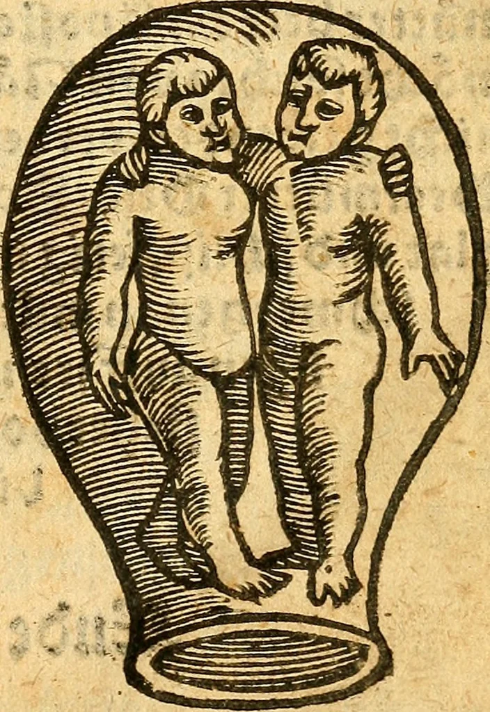 An illustration from Ein newer Albertus Magnus. Von Weybern vnd Geburten der Kinder, sampt jhren Artzneyen. Auch von Tugenden etlicher fürnemer Kreüter, vnd von Krafft der Edlen Gestein. Von art vnd Natur etlicher Thier. Mit sampt einem bewerten Regiment für die Pestilentz. Alles auffs new gebessert, durch Q. Apollinarem, 1602, leaf 26