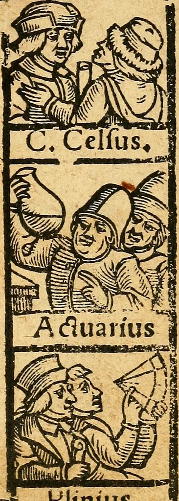 An illustration from Ein newer Albertus Magnus. Von Weybern vnd Geburten der Kinder, sampt jhren Artzneyen. Auch von Tugenden etlicher fürnemer Kreüter, vnd von Krafft der Edlen Gestein. Von art vnd Natur etlicher Thier. Mit sampt einem bewerten Regiment für die Pestilentz. Alles auffs new gebessert, durch Q. Apollinarem, 1602, leaf 6