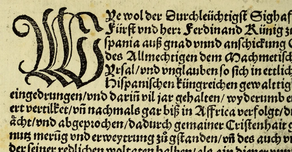 An illustration from Ein schöne newe Zeytung so Kayserlich Mayestet ausz India yetz nemlich zukommen seind. : Gar hüpsch vo[n] den newen Ynseln, vnd von yrem sytten gar kurtzweylig Züleesen, 1522, leaf 6