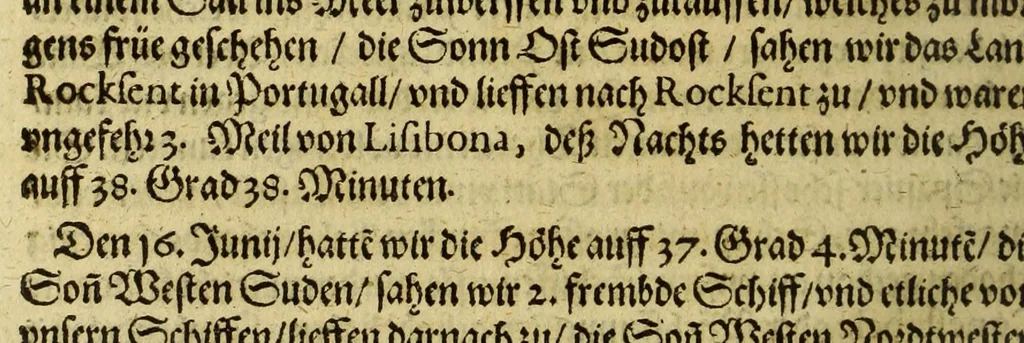 An illustration from Ein schön lustig Reissbuch, vor niemals in Truck kommen : darinnen begriffen, in was Gestalt, die Herren Staaden der Vnirten Niderländischen Provincien, ein Armada zugericht, vnd auff dem Meer die Jnsulen in Hispanien und West Jndien besuchen lassen. ..., 1612, leaf 12