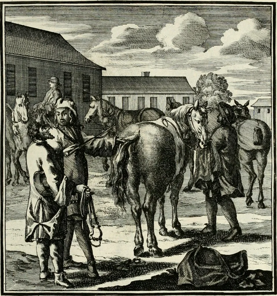 An illustration from Ein Schock Phantastn in einem Kasten : mit ihrem Pourtrait gar net in Kupffer gebracht und ausgelacht, samt einer Vorred, 1700, leaf 100