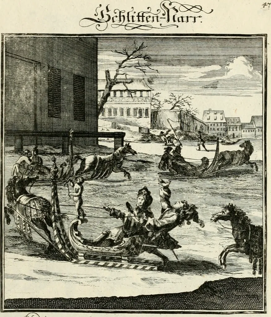 An illustration from Ein Schock Phantastn in einem Kasten : mit ihrem Pourtrait gar net in Kupffer gebracht und ausgelacht, samt einer Vorred, 1700, leaf 110