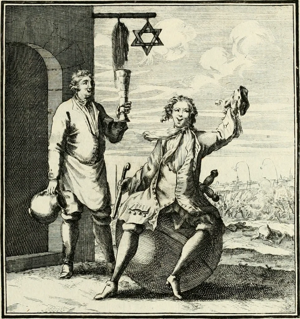 An illustration from Ein Schock Phantastn in einem Kasten : mit ihrem Pourtrait gar net in Kupffer gebracht und ausgelacht, samt einer Vorred, 1700, leaf 116