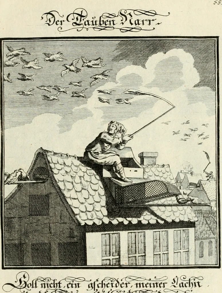 An illustration from Ein Schock Phantastn in einem Kasten : mit ihrem Pourtrait gar net in Kupffer gebracht und ausgelacht, samt einer Vorred, 1700, leaf 126
