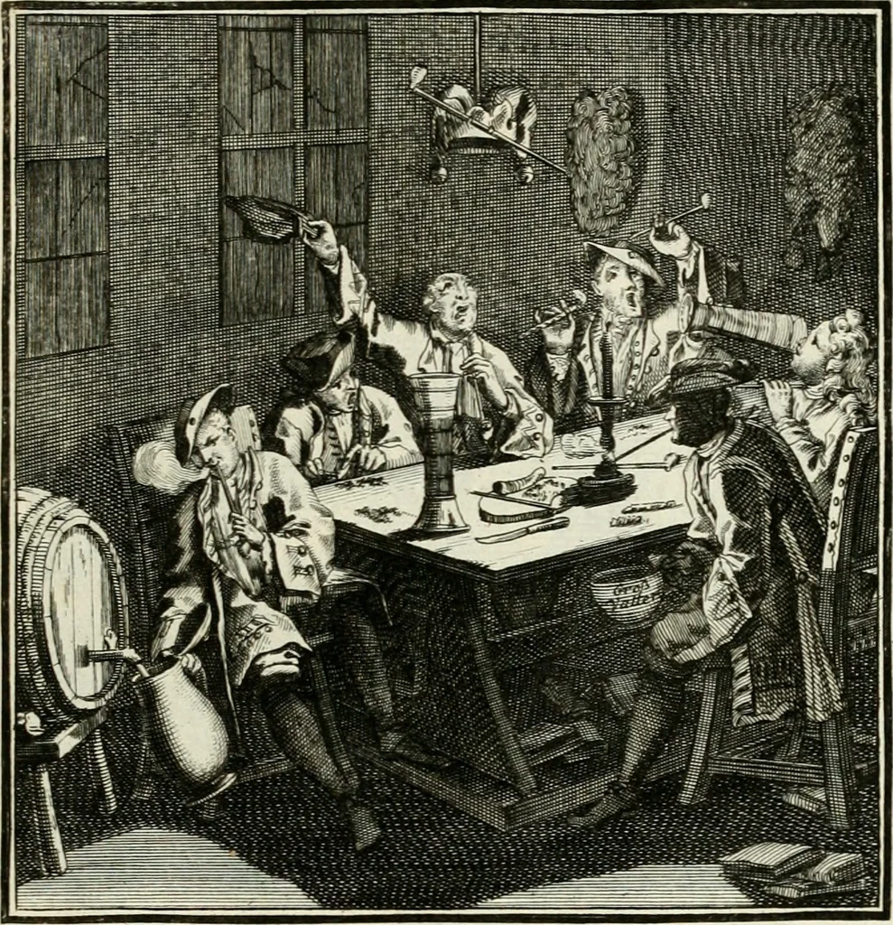 An illustration from Ein Schock Phantastn in einem Kasten : mit ihrem Pourtrait gar net in Kupffer gebracht und ausgelacht, samt einer Vorred, 1700, leaf 128