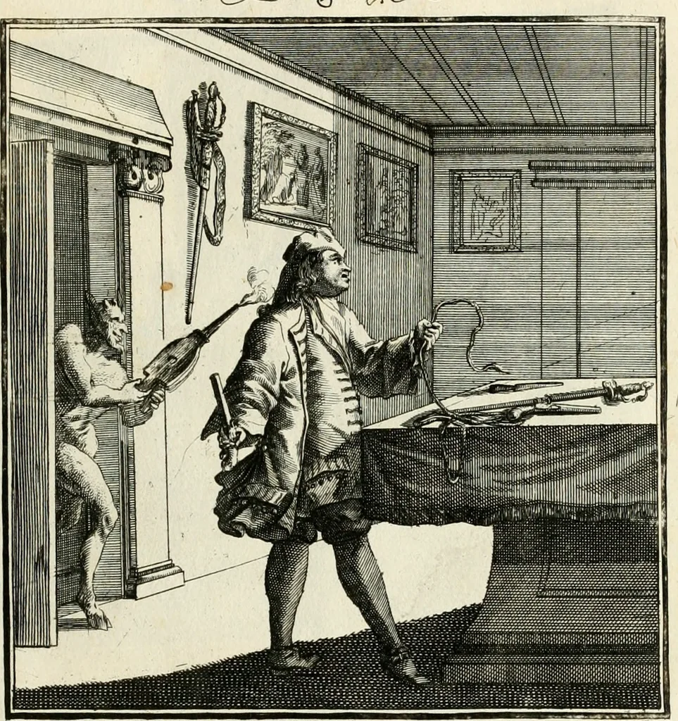 An illustration from Ein Schock Phantastn in einem Kasten : mit ihrem Pourtrait gar net in Kupffer gebracht und ausgelacht, samt einer Vorred, 1700, leaf 132