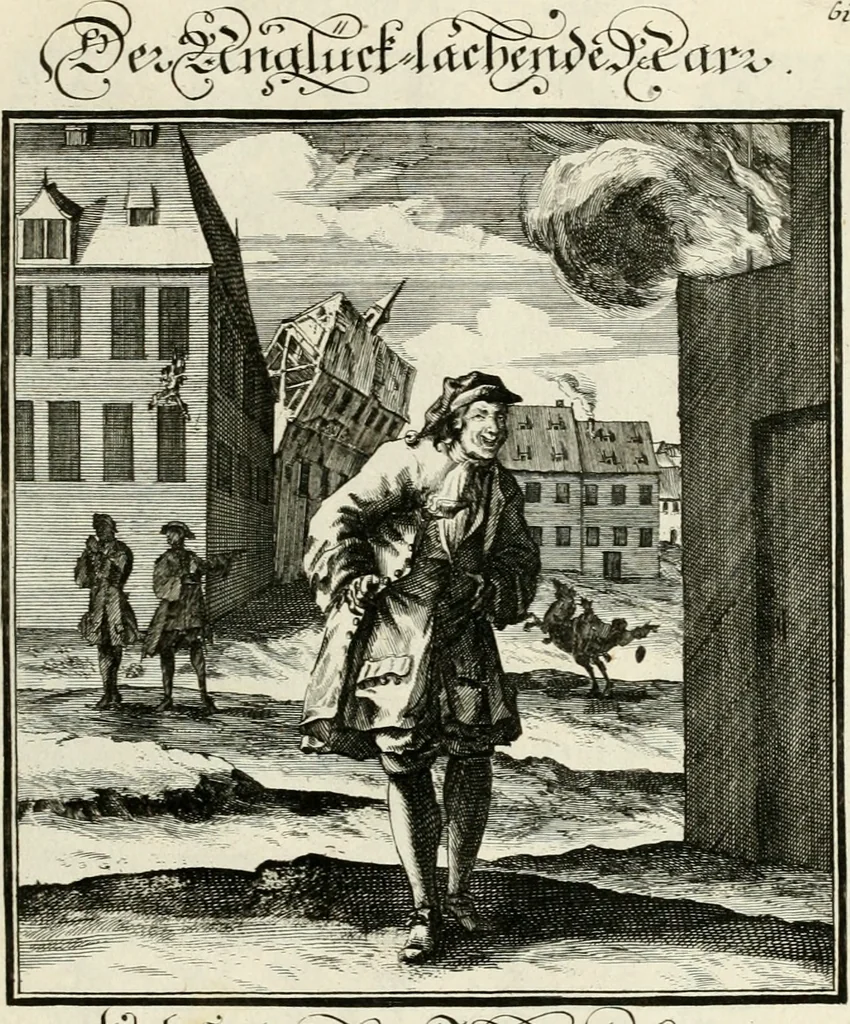 An illustration from Ein Schock Phantastn in einem Kasten : mit ihrem Pourtrait gar net in Kupffer gebracht und ausgelacht, samt einer Vorred, 1700, leaf 138