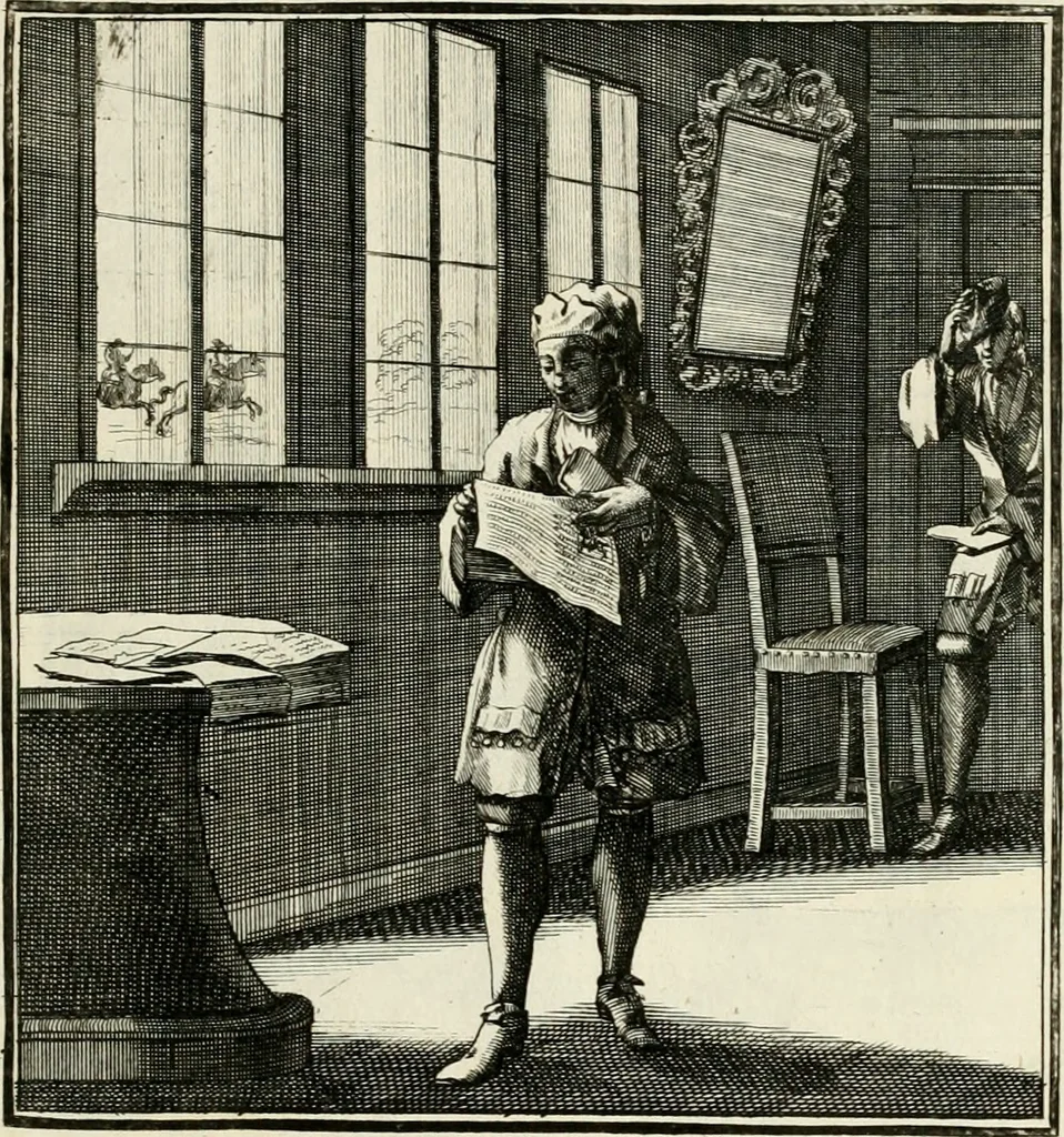 An illustration from Ein Schock Phantastn in einem Kasten : mit ihrem Pourtrait gar net in Kupffer gebracht und ausgelacht, samt einer Vorred, 1700, leaf 144