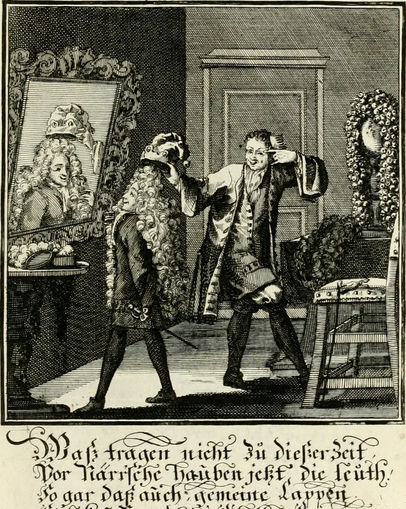 An illustration from Ein Schock Phantastn in einem Kasten : mit ihrem Pourtrait gar net in Kupffer gebracht und ausgelacht, samt einer Vorred, 1700, leaf 24