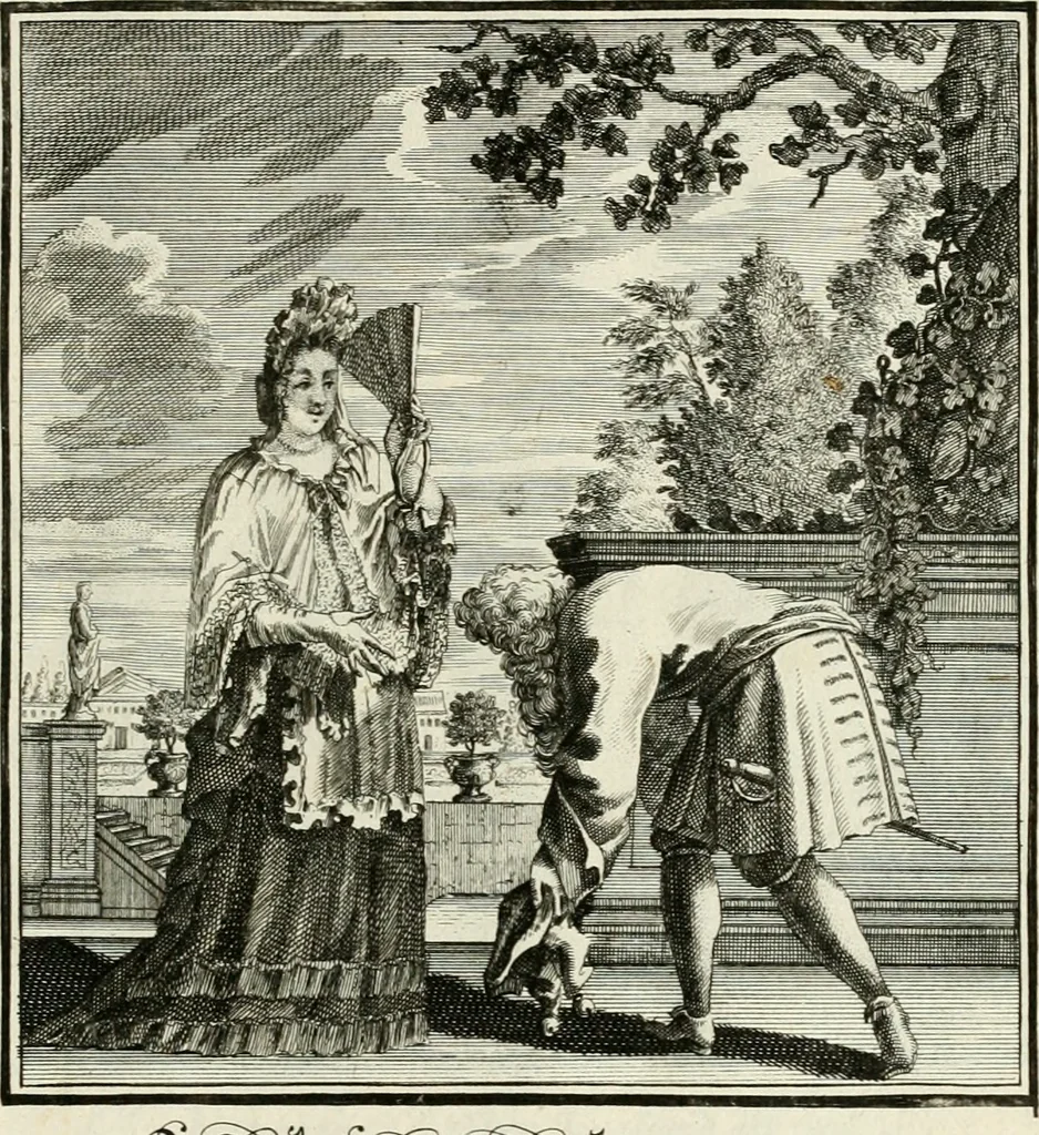 An illustration from Ein Schock Phantastn in einem Kasten : mit ihrem Pourtrait gar net in Kupffer gebracht und ausgelacht, samt einer Vorred, 1700, leaf 30