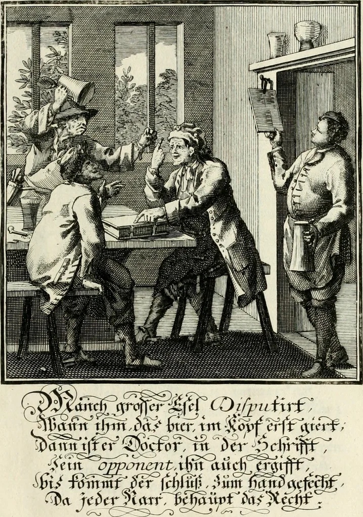 An illustration from Ein Schock Phantastn in einem Kasten : mit ihrem Pourtrait gar net in Kupffer gebracht und ausgelacht, samt einer Vorred, 1700, leaf 36