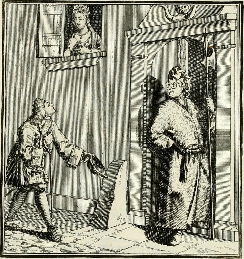 An illustration from Ein Schock Phantastn in einem Kasten : mit ihrem Pourtrait gar net in Kupffer gebracht und ausgelacht, samt einer Vorred, 1700, leaf 40