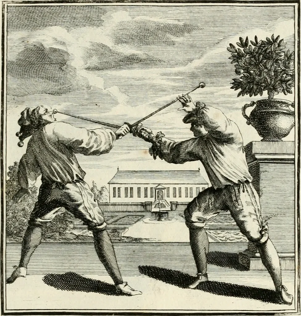 An illustration from Ein Schock Phantastn in einem Kasten : mit ihrem Pourtrait gar net in Kupffer gebracht und ausgelacht, samt einer Vorred, 1700, leaf 48
