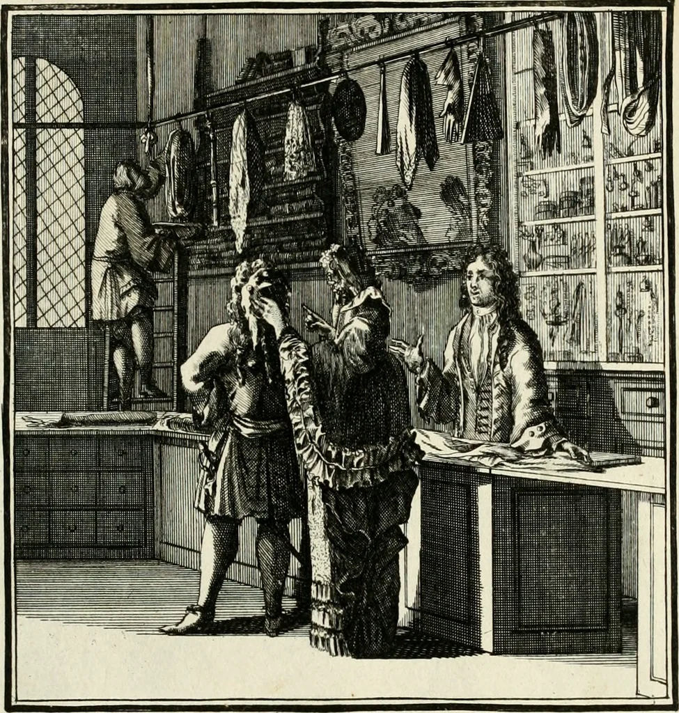An illustration from Ein Schock Phantastn in einem Kasten : mit ihrem Pourtrait gar net in Kupffer gebracht und ausgelacht, samt einer Vorred, 1700, leaf 54