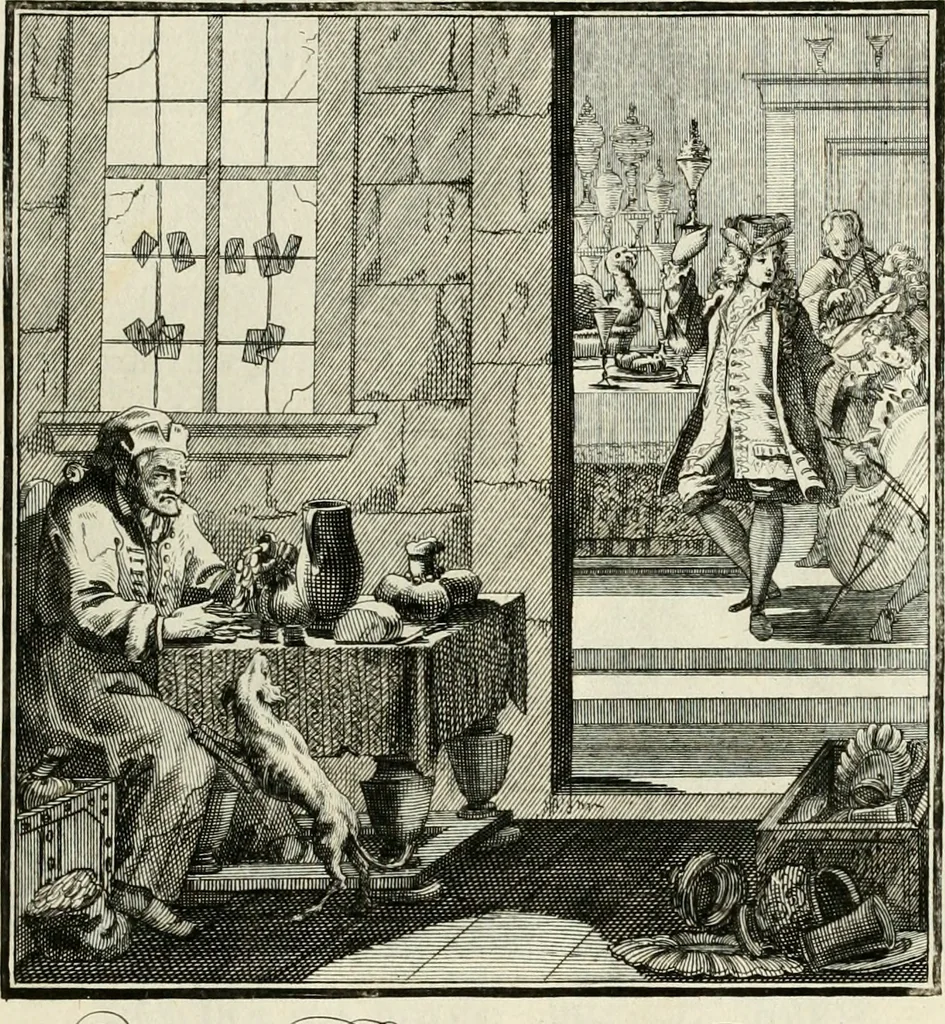An illustration from Ein Schock Phantastn in einem Kasten : mit ihrem Pourtrait gar net in Kupffer gebracht und ausgelacht, samt einer Vorred, 1700, leaf 56