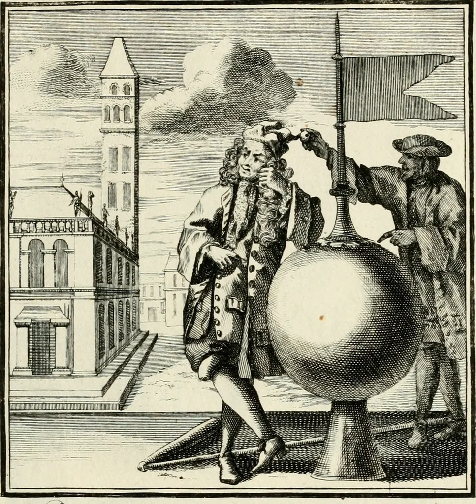 An illustration from Ein Schock Phantastn in einem Kasten : mit ihrem Pourtrait gar net in Kupffer gebracht und ausgelacht, samt einer Vorred, 1700, leaf 64