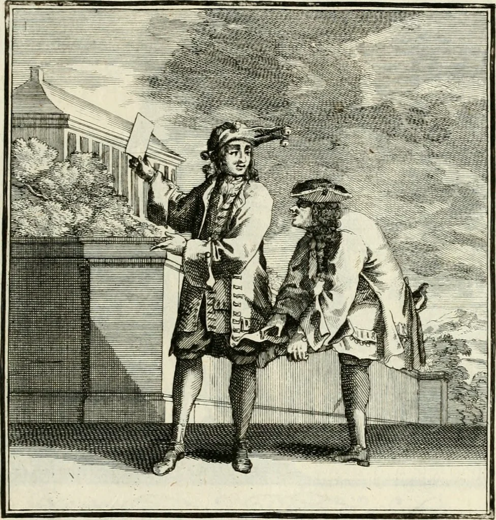 An illustration from Ein Schock Phantastn in einem Kasten : mit ihrem Pourtrait gar net in Kupffer gebracht und ausgelacht, samt einer Vorred, 1700, leaf 66