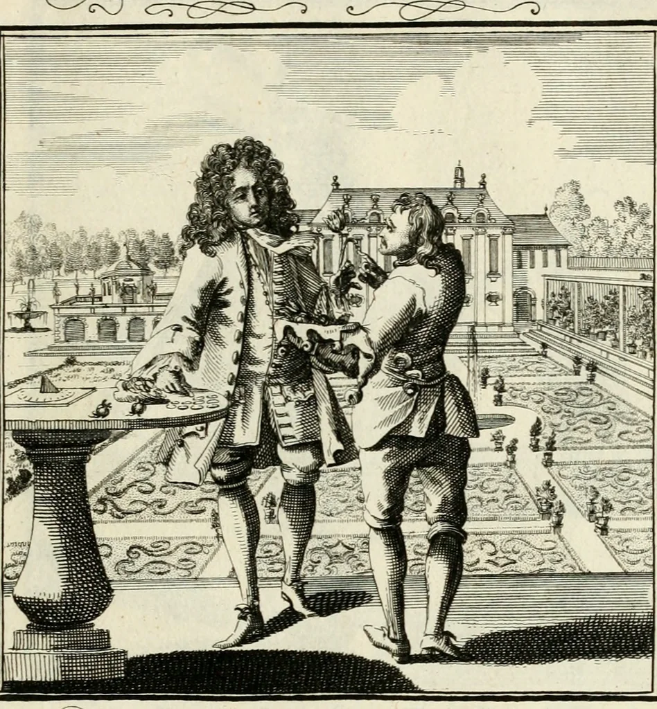 An illustration from Ein Schock Phantastn in einem Kasten : mit ihrem Pourtrait gar net in Kupffer gebracht und ausgelacht, samt einer Vorred, 1700, leaf 68