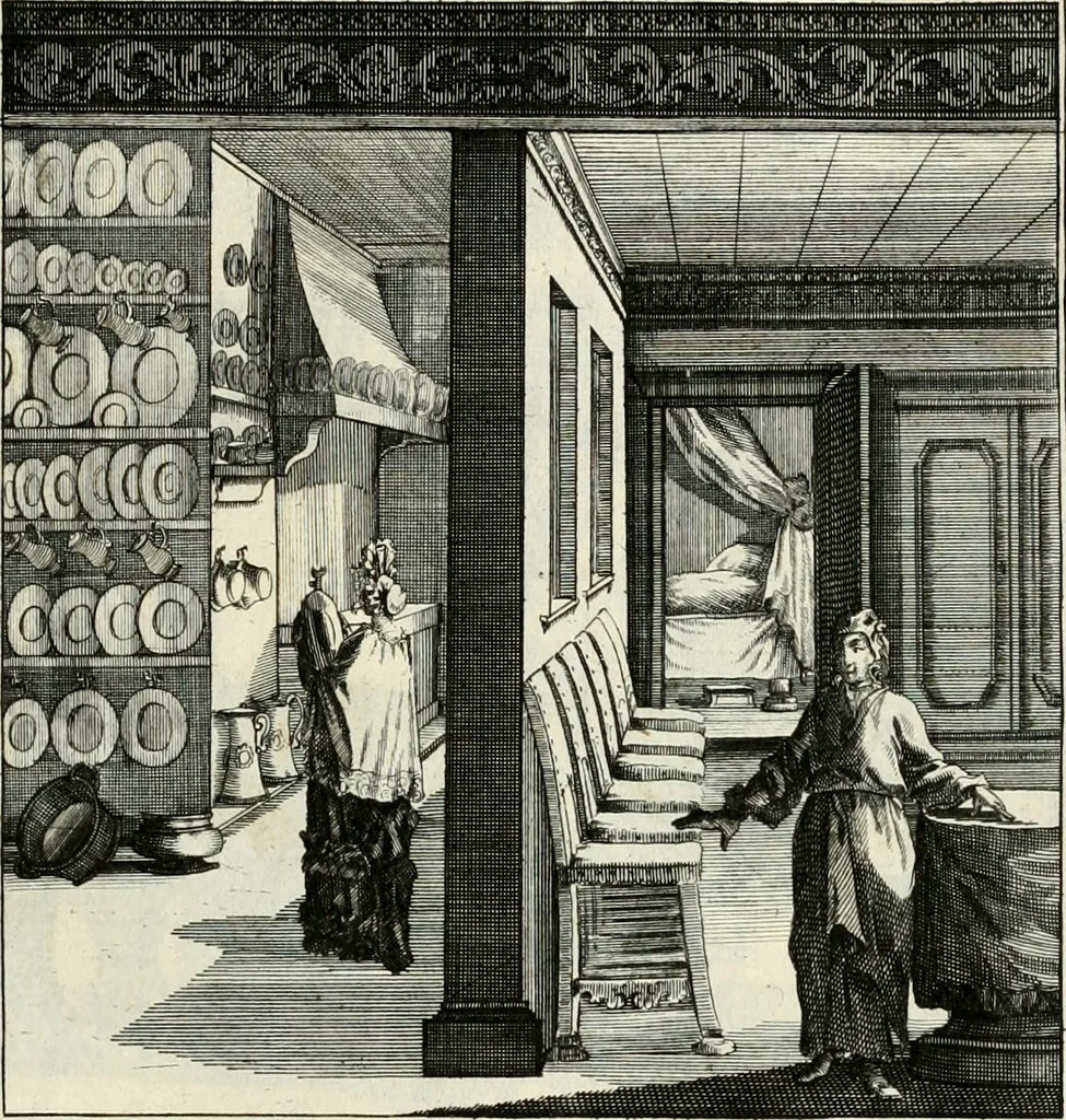 An illustration from Ein Schock Phantastn in einem Kasten : mit ihrem Pourtrait gar net in Kupffer gebracht und ausgelacht, samt einer Vorred, 1700, leaf 72