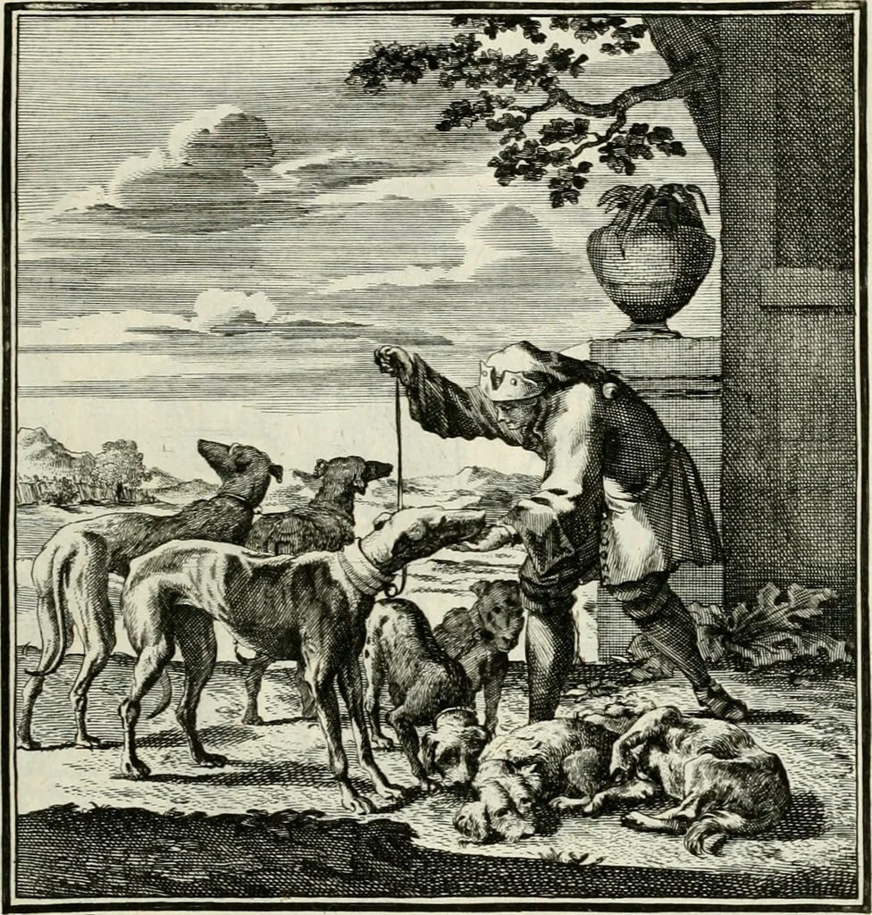 An illustration from Ein Schock Phantastn in einem Kasten : mit ihrem Pourtrait gar net in Kupffer gebracht und ausgelacht, samt einer Vorred, 1700, leaf 76