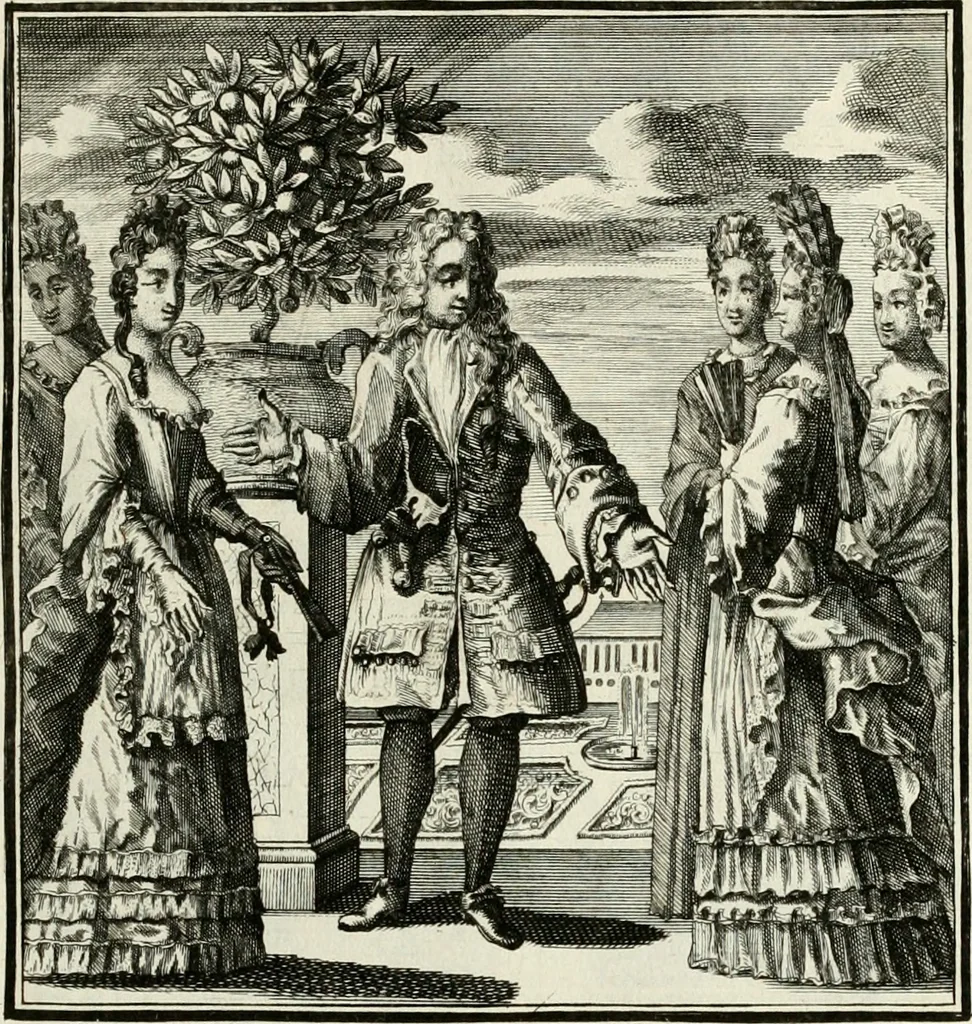 An illustration from Ein Schock Phantastn in einem Kasten : mit ihrem Pourtrait gar net in Kupffer gebracht und ausgelacht, samt einer Vorred, 1700, leaf 78