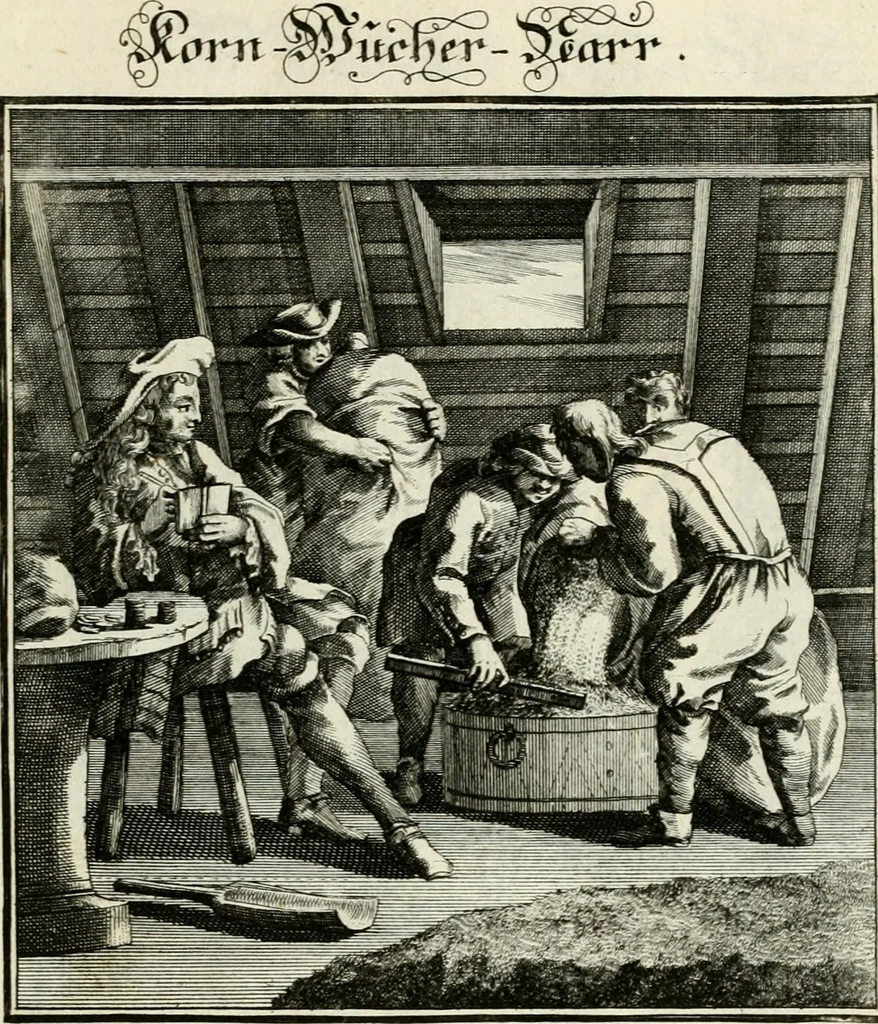 An illustration from Ein Schock Phantastn in einem Kasten : mit ihrem Pourtrait gar net in Kupffer gebracht und ausgelacht, samt einer Vorred, 1700, leaf 84