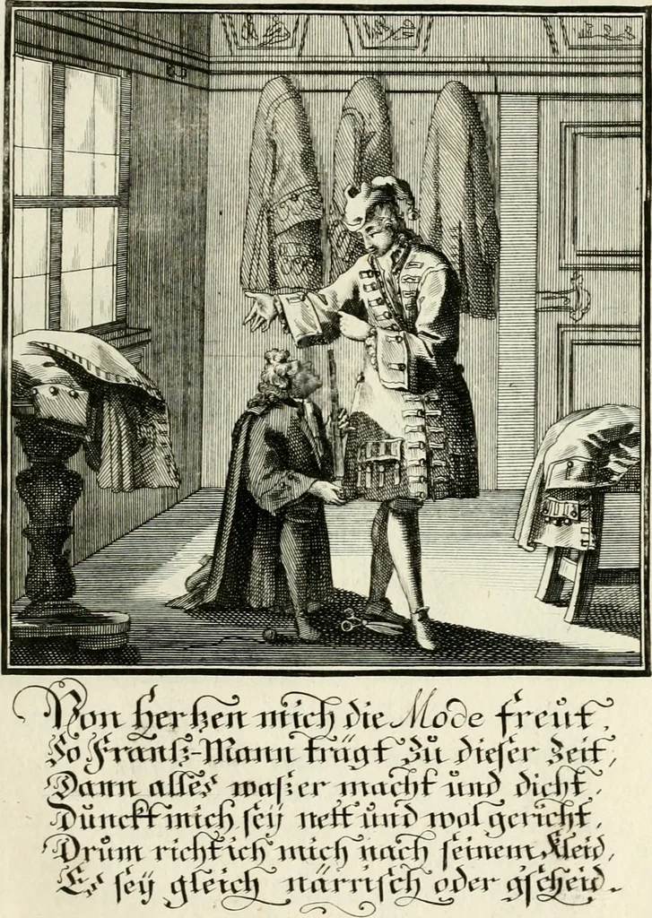 An illustration from Ein Schock Phantastn in einem Kasten : mit ihrem Pourtrait gar net in Kupffer gebracht und ausgelacht, samt einer Vorred, 1700, leaf 92