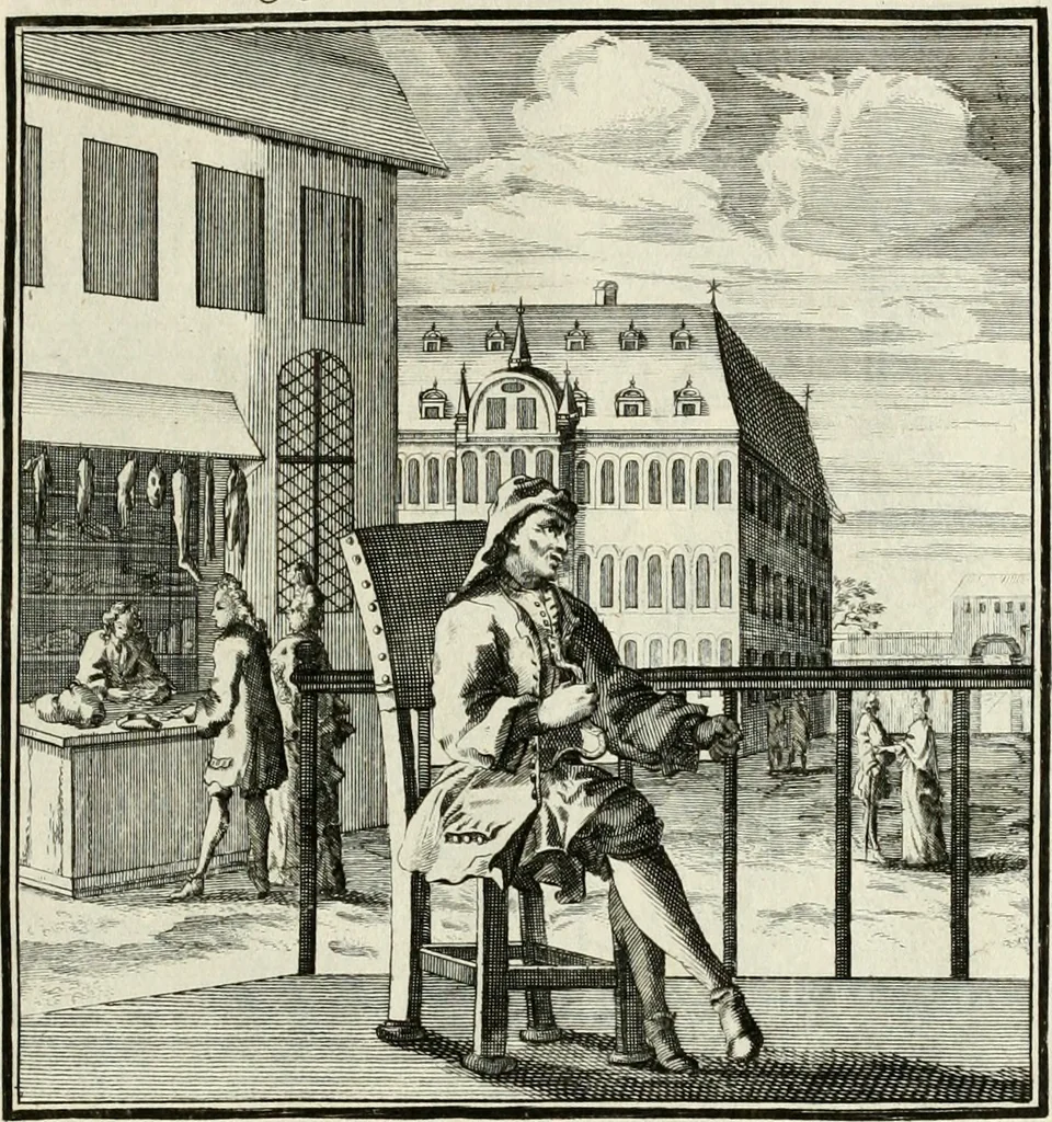 An illustration from Ein Schock Phantastn in einem Kasten : mit ihrem Pourtrait gar net in Kupffer gebracht und ausgelacht, samt einer Vorred, 1700, leaf 96
