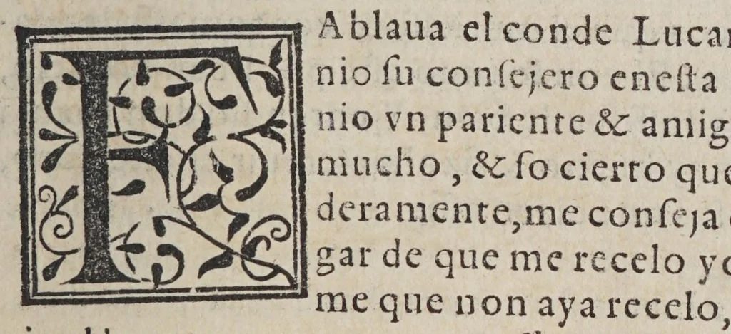 An illustration from El Conde Lvcanor : Compuesto por el excelentissimo principe Don Iuan Manuel ... Dirigido por Gonçalo de Argote y de Molina, al ... Seņor Don Pedro Manvel .., 1575, leaf 287