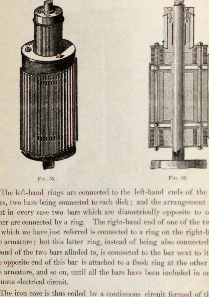 An illustration from Electrical appliances of the present day; being a report on the Paris Electrical Exhibition of 1881, 1884, leaf 64