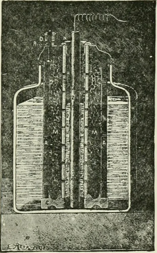 An illustration from Electrical installations of electric light, power, traction and industrial electrical machinery, 1902, leaf 186
