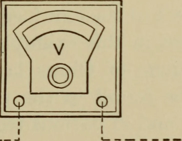 An illustration from Electrical instruments and testing; how to use the voltmeter, ohmmeter, ammeter, potentiometer, galvanometer, the Wheatstone bridge, and standard portable testing sets, 1907, leaf 126