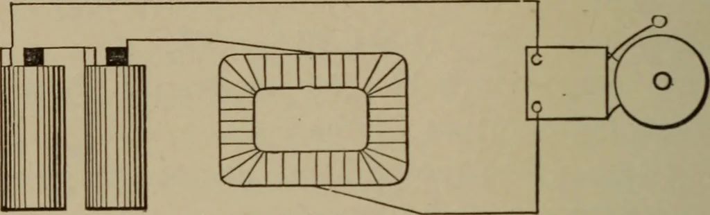 An illustration from Electrical instruments and testing; how to use the voltmeter, ohmmeter, ammeter, potentiometer, galvanometer, the Wheatstone bridge, and standard portable testing sets, 1907, leaf 203